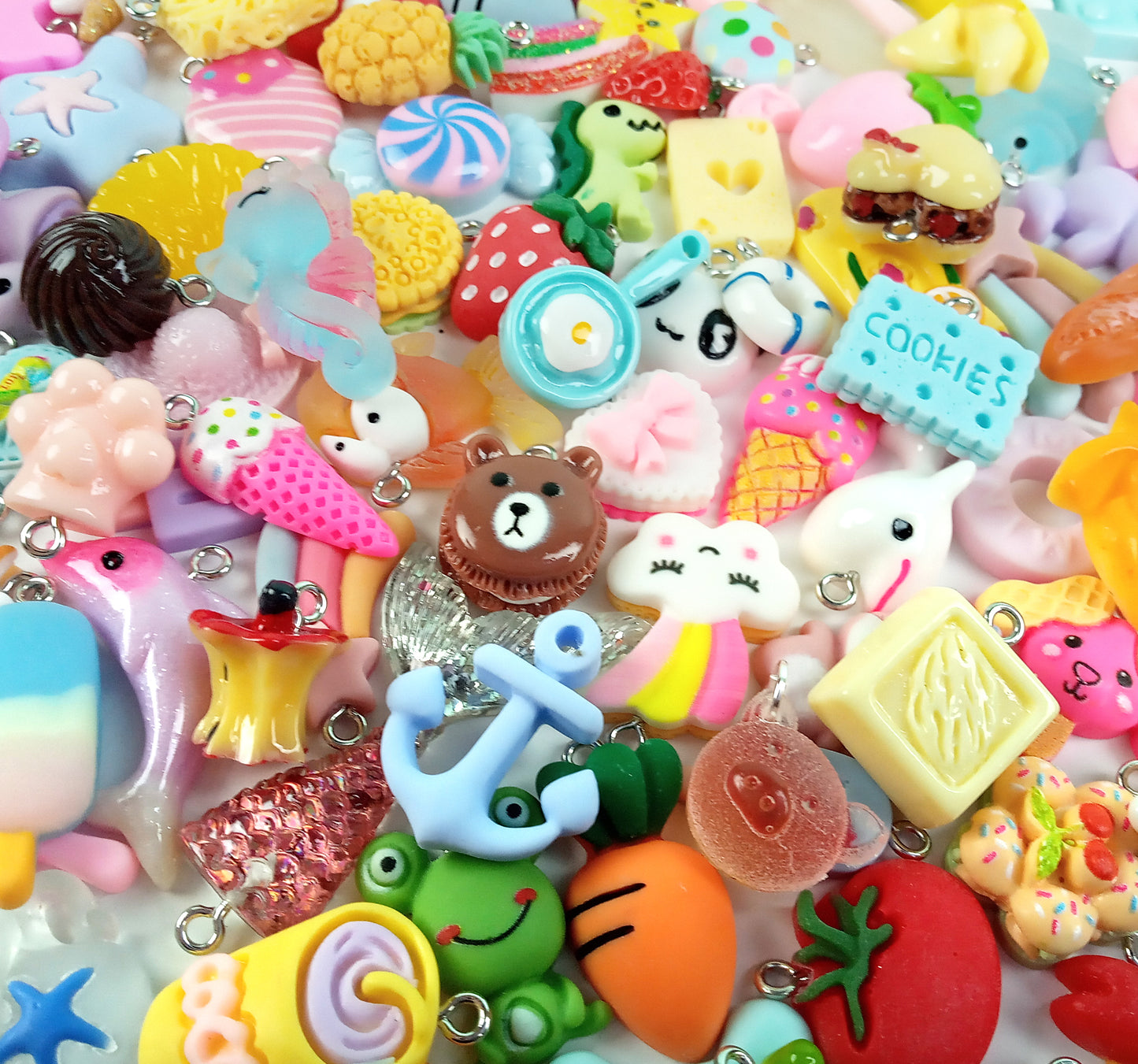 Mixed Flatback Charms - Kawaii Resin Cabochon Charm Grab Bag - Adorabilities Charms & Trinkets