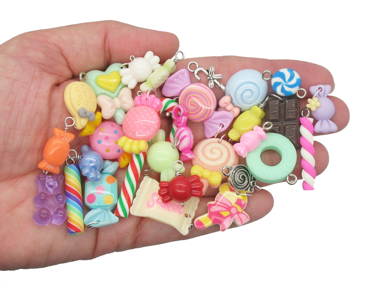  50 Pieces of Slime Charm Cute Set Resin Charm Mixed