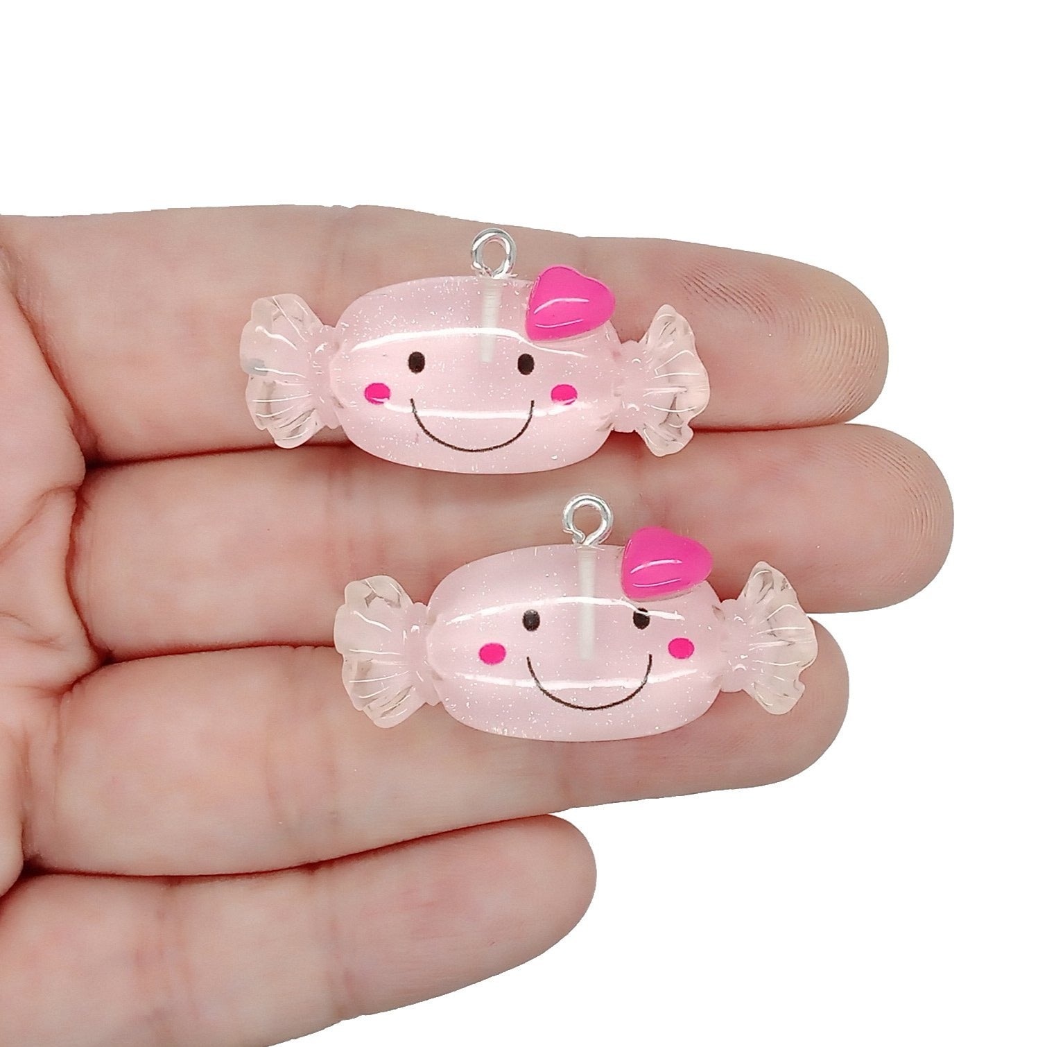 Kawaii Candy Charms, Cute Pink Candy Pendants