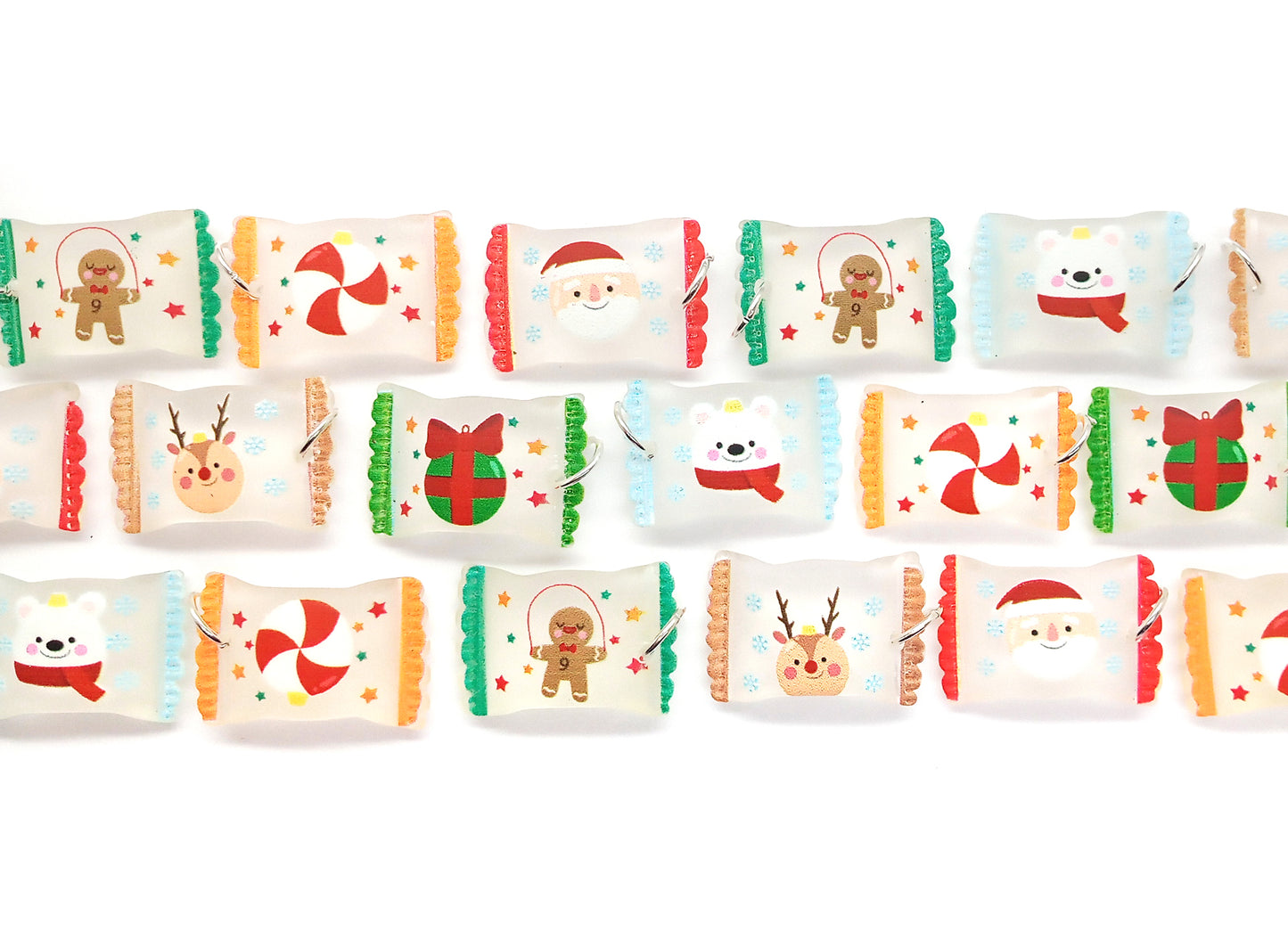 Christmas Candy Charms, 6 Pairs of Cute Earring Charms