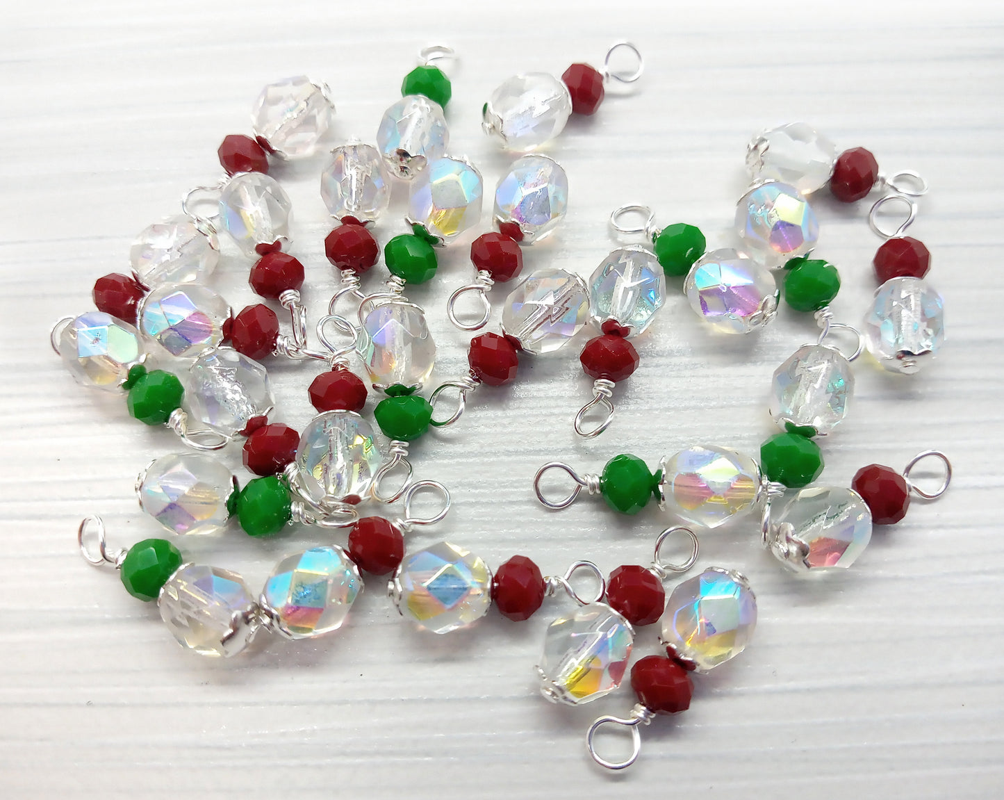 Christmas Dangle Charms, 6mm Crystal AB Bead Charms - Adorabilities Charms & Trinkets
