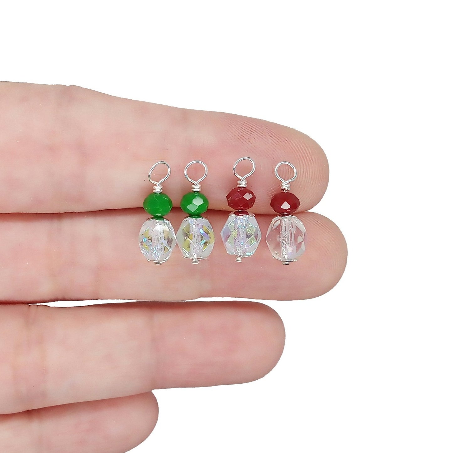 Christmas Dangle Charms, 6mm Crystal AB Bead Charms - Adorabilities Charms & Trinkets