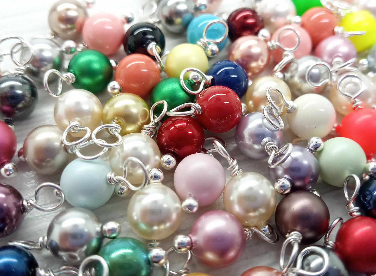 Pearl Charm Grab Bag, 6mm Crystal Pearl Dangle Mix - Adorabilities Charms & Trinkets