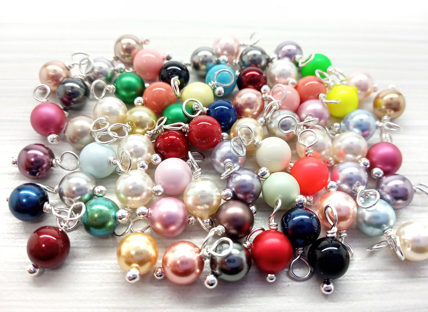 Pearl Charm Grab Bag, 6mm Crystal Pearl Dangle Mix - Adorabilities Charms & Trinkets