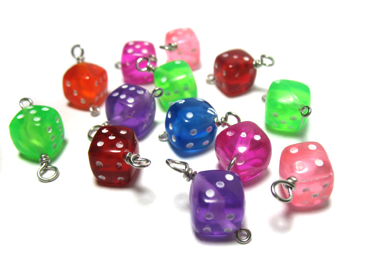 Dice Charms - Tiny Dice Beads Colorful Kawaii Die Charms - Adorabilities Charms & Trinkets