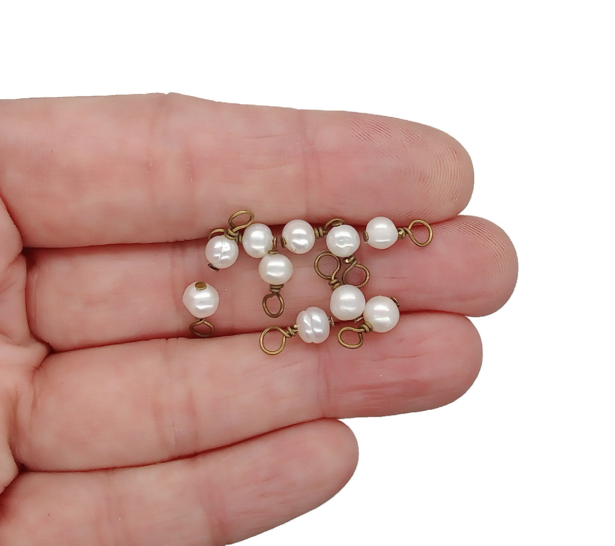 Delicate Freshwater Pearl Charms with Your Choice of Wire