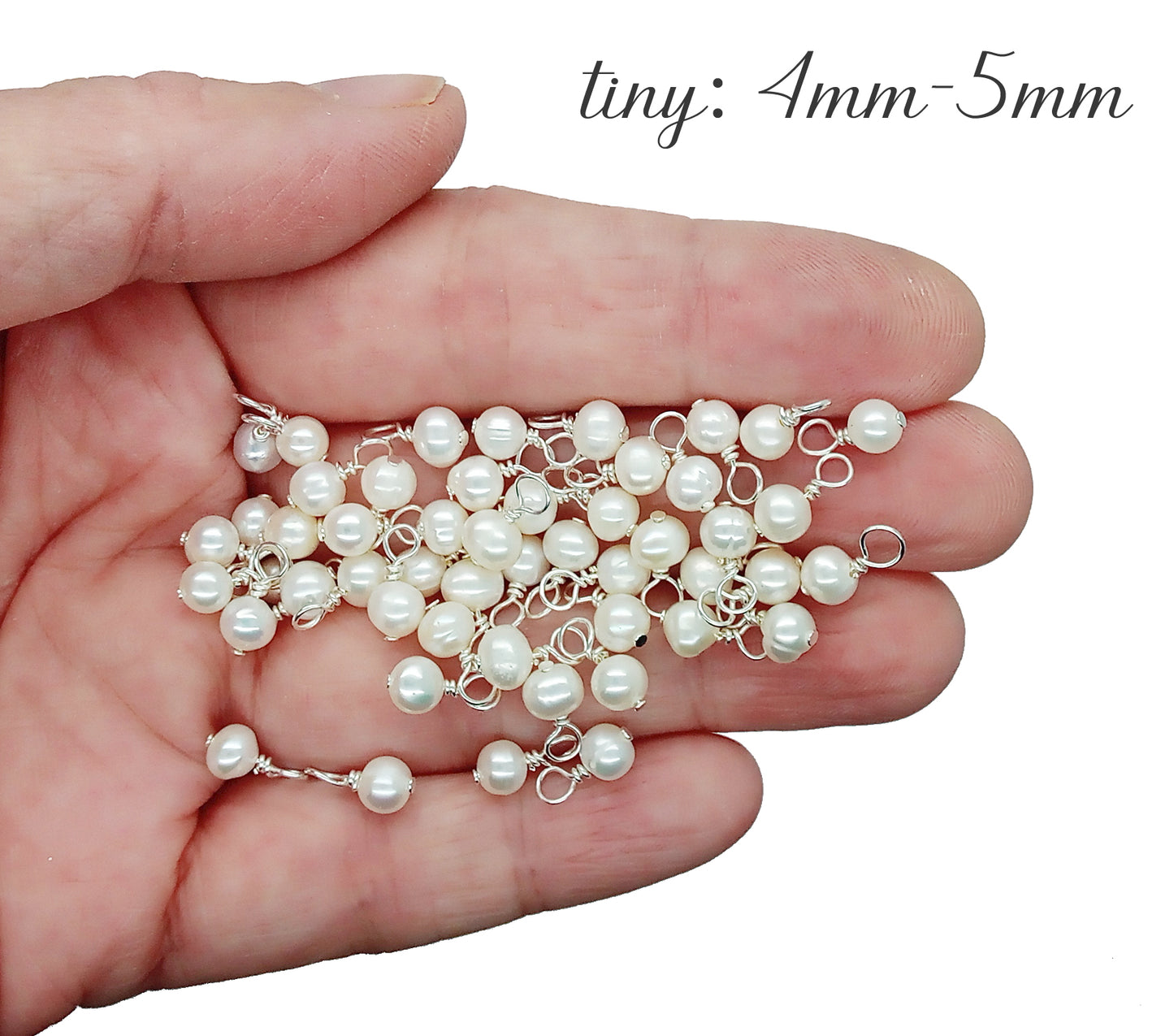 Freshwater Pearls Bead Charms - White Freshwater Pearl Bead Dangles - Adorabilities Charms & Trinkets