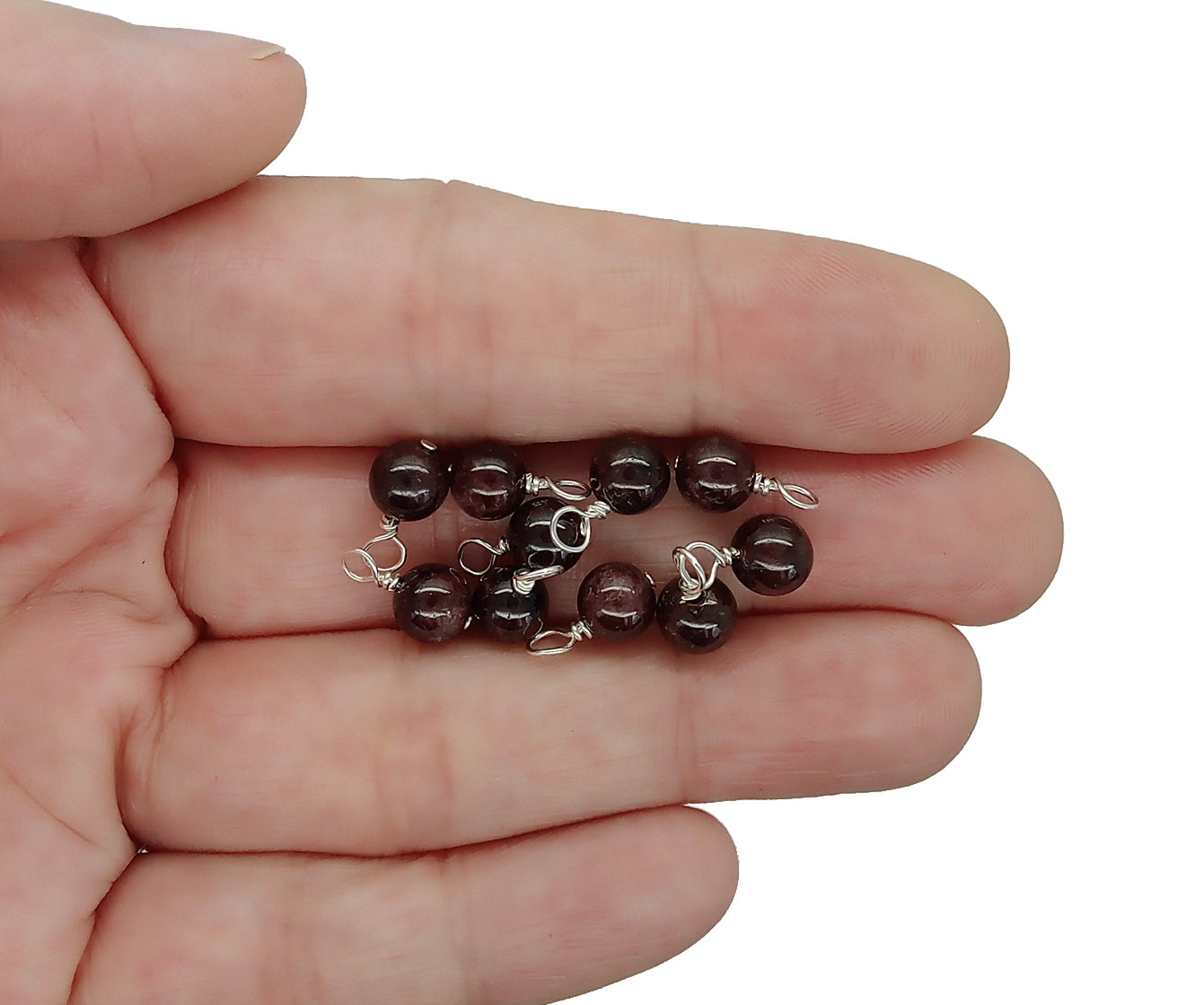 Garnet 6mm Bead Charms, Gemstone Dangles - Adorabilities Charms & Trinkets