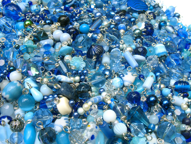 Blue Bead Charms Grab Bag - Bulk Blue Green Purple Bead Dangles - Adorabilities Charms & Trinkets