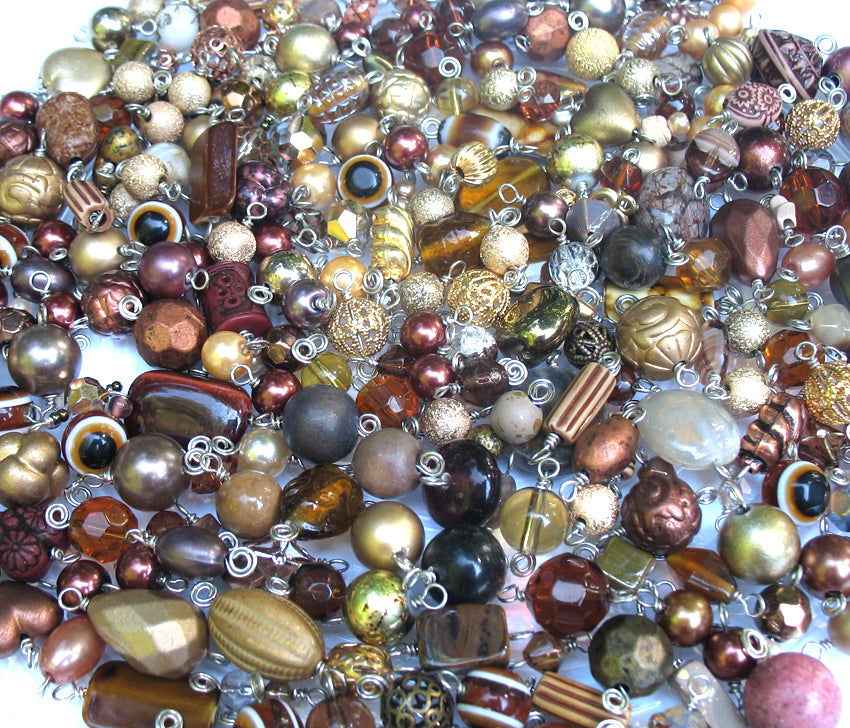 Brown Charms Grab Bag - Wholesale Bead Charms in Black & White - Adorabilities Charms & Trinkets