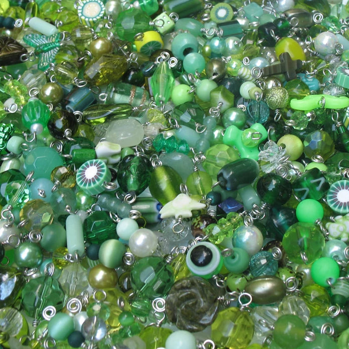 Green Bead Charms Grab Bag - Bulk Glass & Acrylic Dangle Charms - Adorabilities Charms & Trinkets
