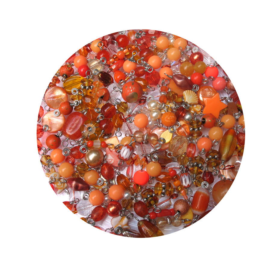 Orange Bead Charms Grab Bag - Bulk Glass & Acrylic Dangle Charms - Adorabilities Charms & Trinkets