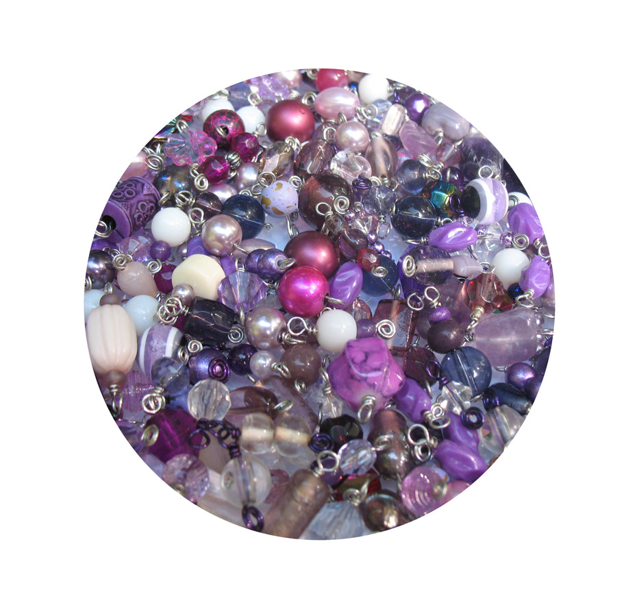 Purple Bead Charms Grab Bag - Bulk Glass & Acrylic Dangle Charms - Adorabilities Charms & Trinkets