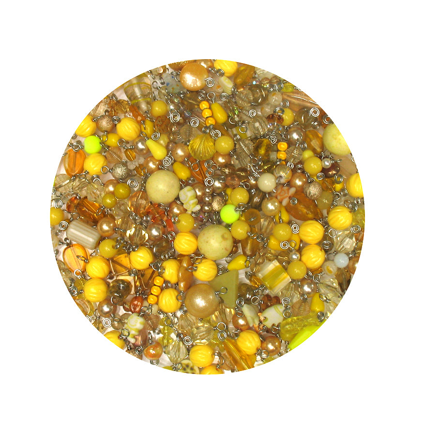 Yellow Bead Charms Grab Bag - Bulk Glass & Acrylic Dangle Charms - Adorabilities Charms & Trinkets