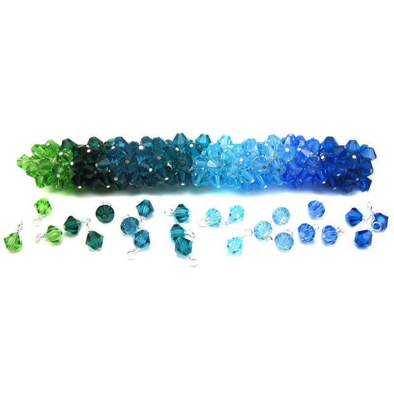Crystal Bead Dangles - 6mm Czech Glass Bicone Bead Charms - Adorabilities Charms & Trinkets