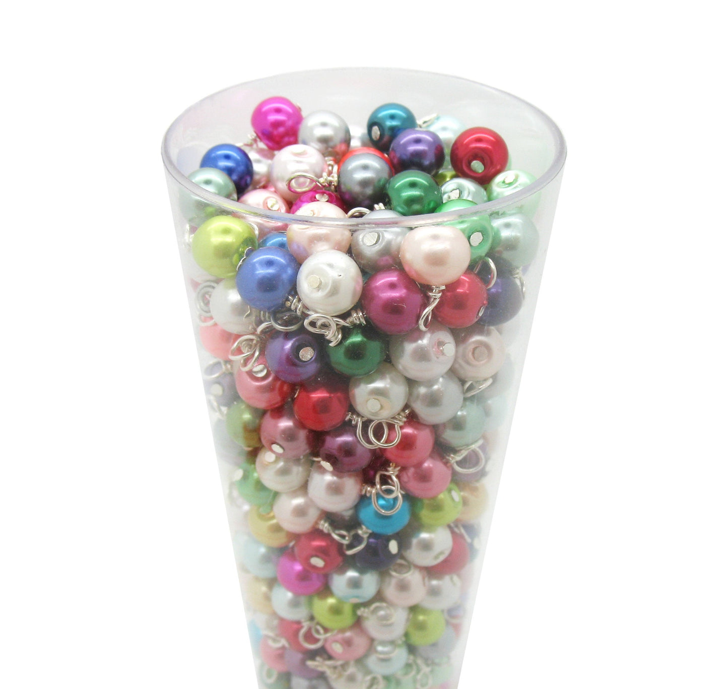 Small Bracelet Charms - 6mm Glass Pearl Bead Dangles DIY Charm Bracelets Bulk - Adorabilities Charms & Trinkets