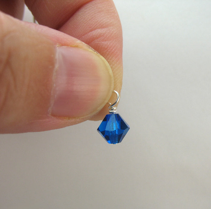 Crystal Bead Dangles - 6mm Czech Glass Bicone Bead Charms - Adorabilities Charms & Trinkets