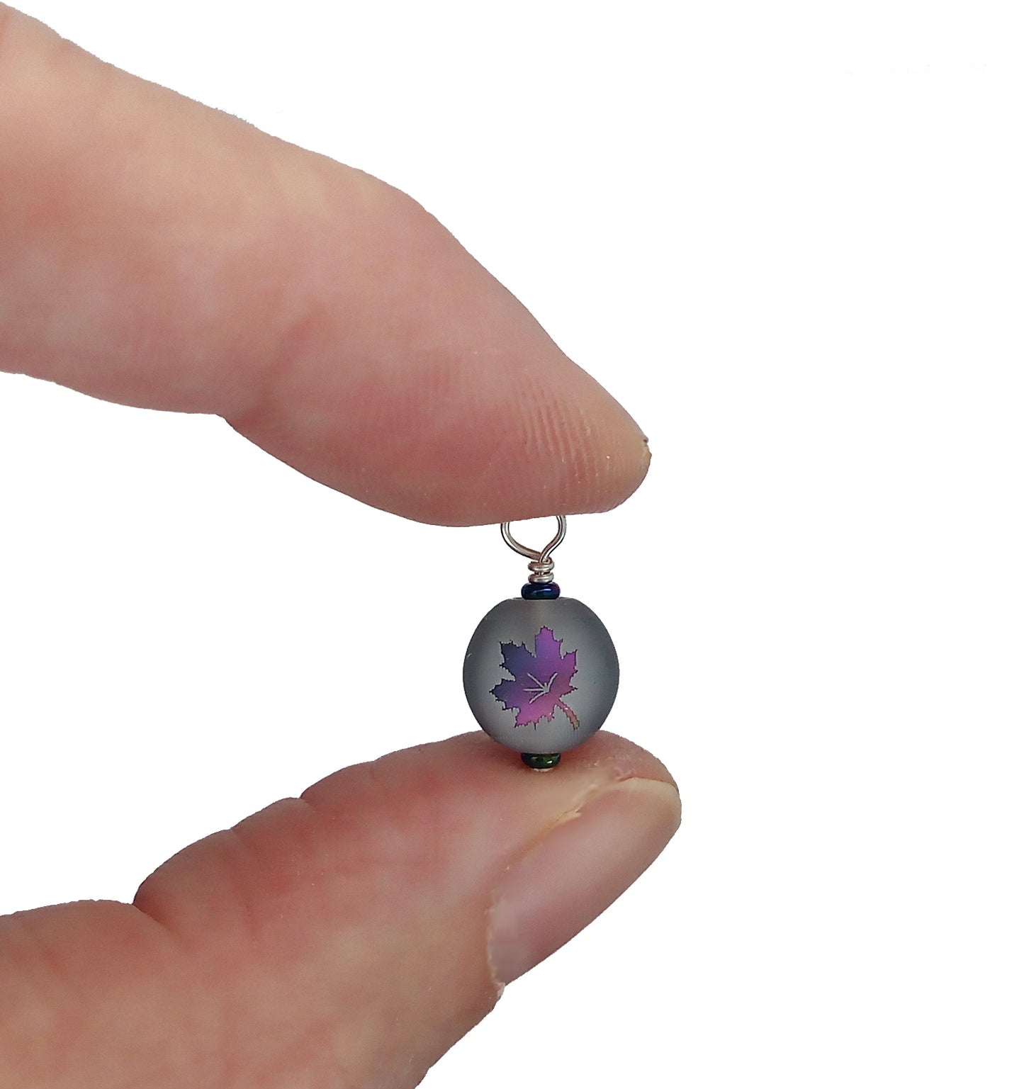 Beautiful Fall Leaf Bead Charms with Crystal Dangles - Adorabilities Charms & Trinkets