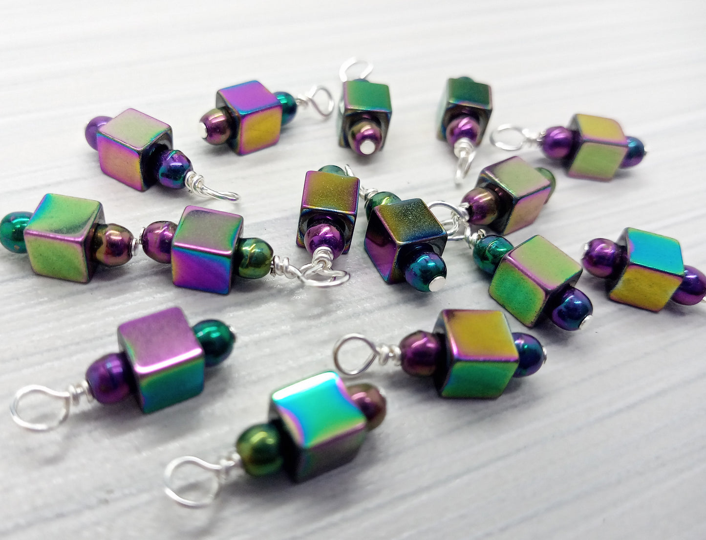 Tiny Multicolored Cube Bead Charms - Adorabilities Charms & Trinkets