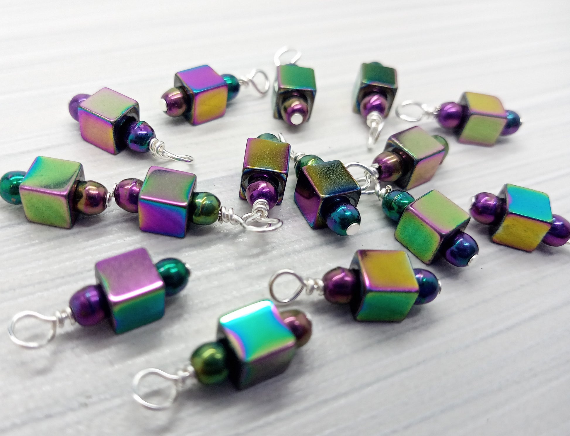 Tiny Multicolored Cube Bead Charms - Adorabilities Charms & Trinkets