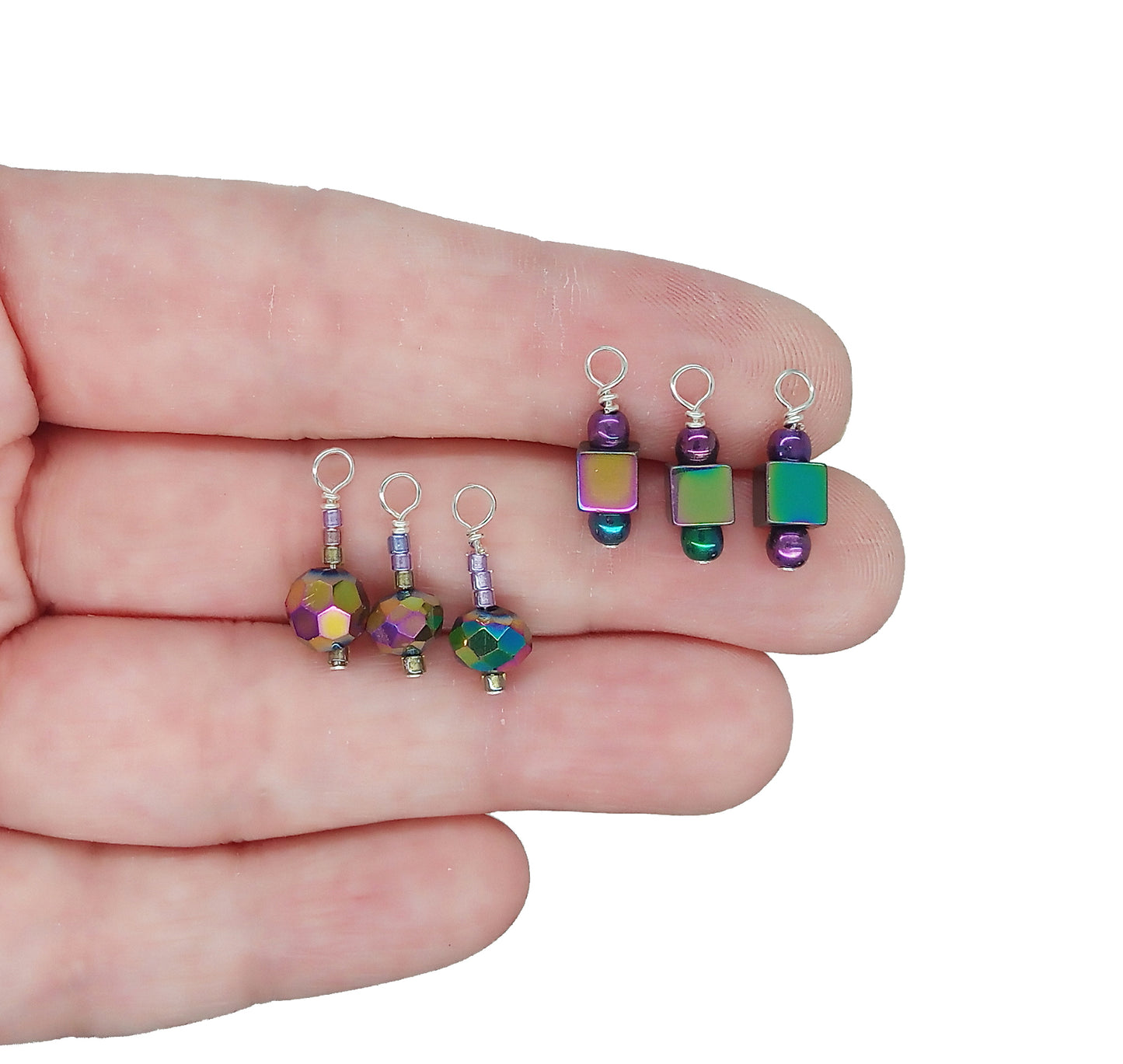 Metallic Rainbow AB Glass Bead Charm Mix, 25 pieces - Adorabilities Charms & Trinkets