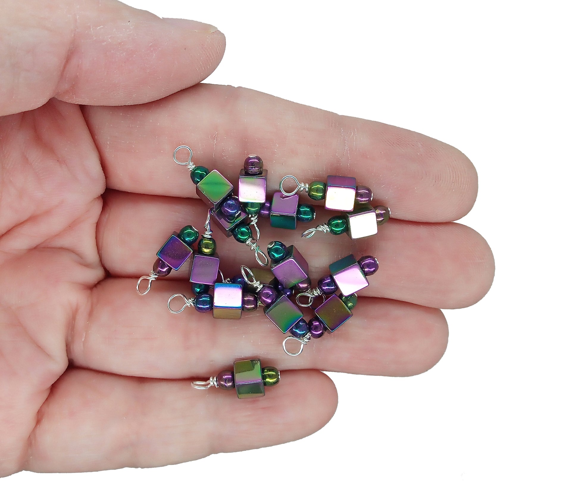 Tiny Multicolored Cube Bead Charms - Adorabilities Charms & Trinkets