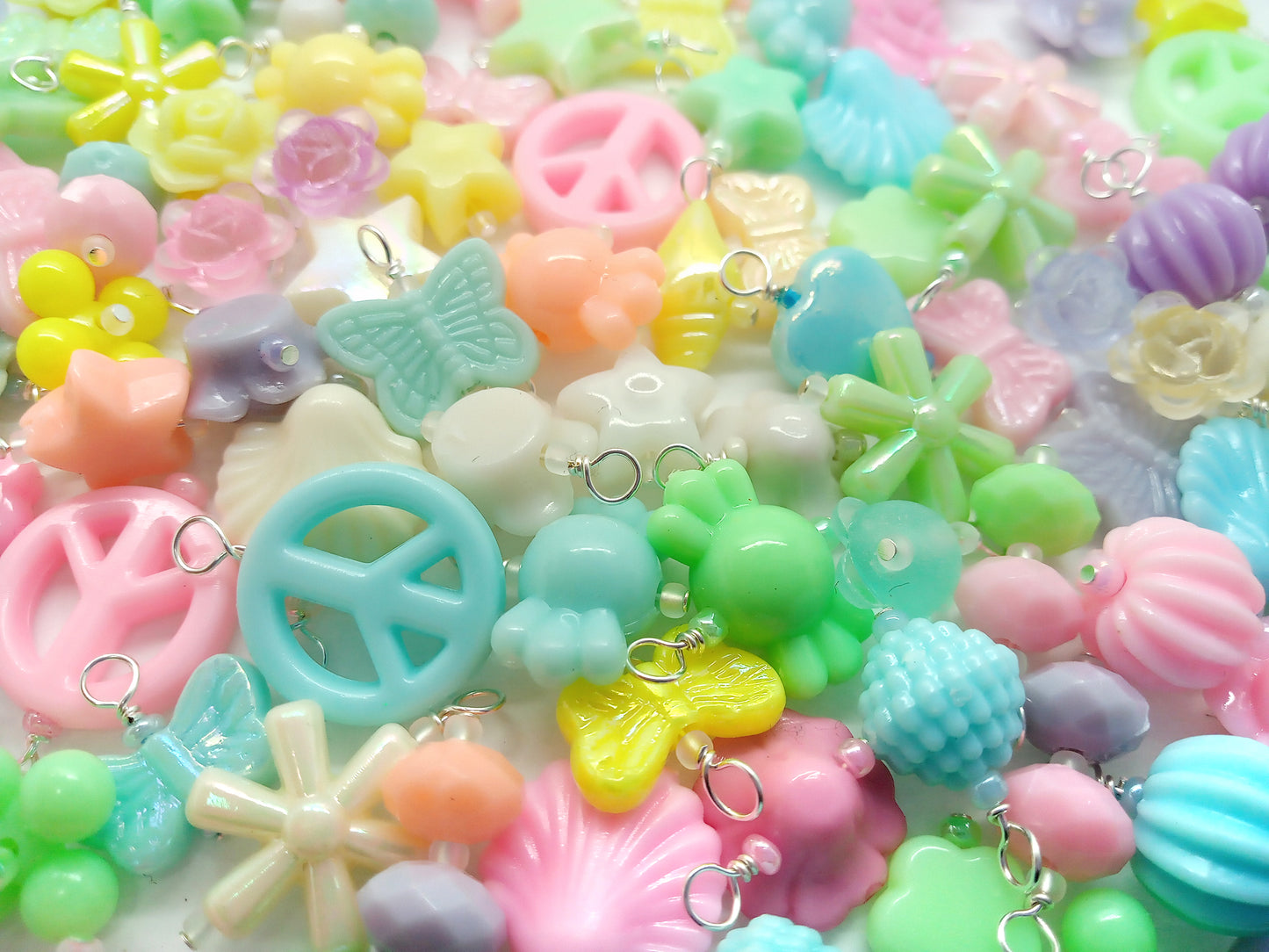Pastel Acrylic Bead Charms, Bulk Kawaii Charm Mix - Adorabilities Charms & Trinkets