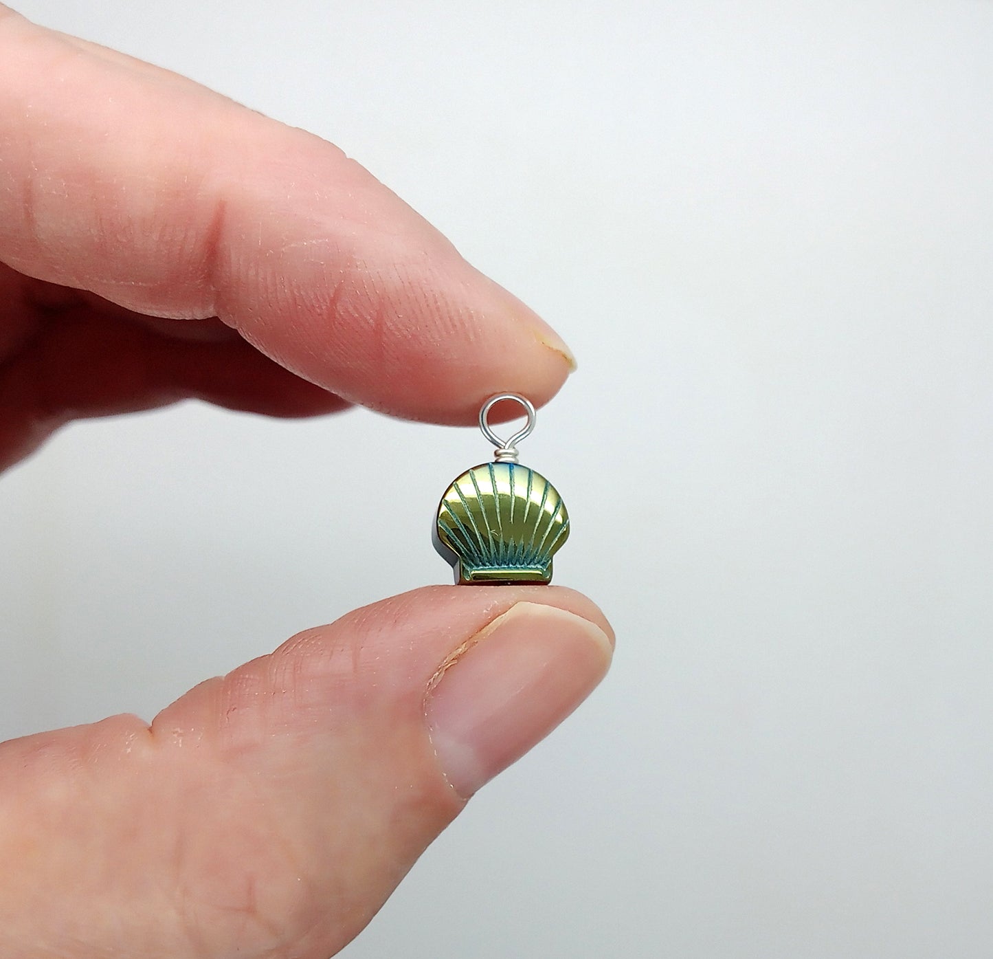 Seashell Charms, Colorful Sea Shell Bead Dangles, 10 pieces