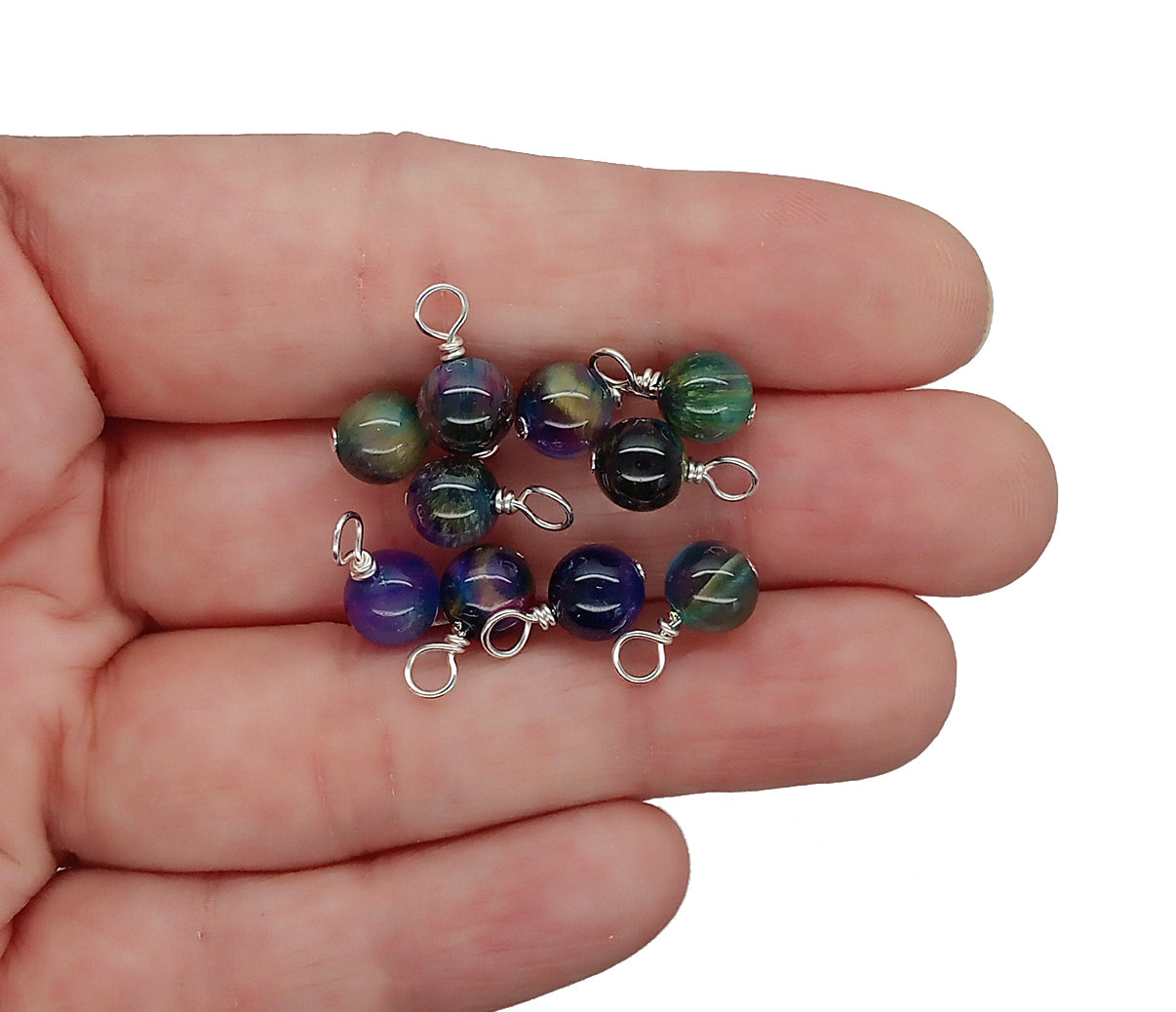 Rainbow Tiger Eye 6mm Gemstone Bead Charms - Adorabilities Charms & Trinkets