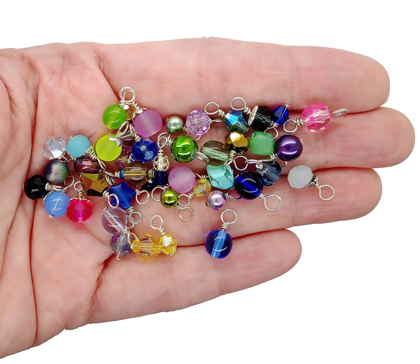Tiny Bead Dangles, Bulk Pack of 50 Small Assorted Charms