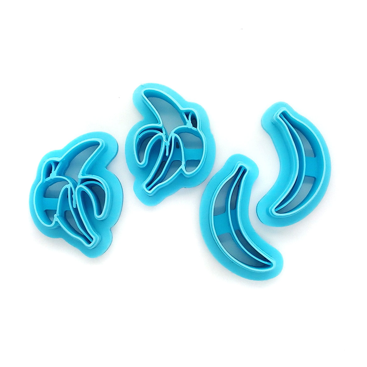 Banana clay cutters, peeled and unpeeled, set of 4
