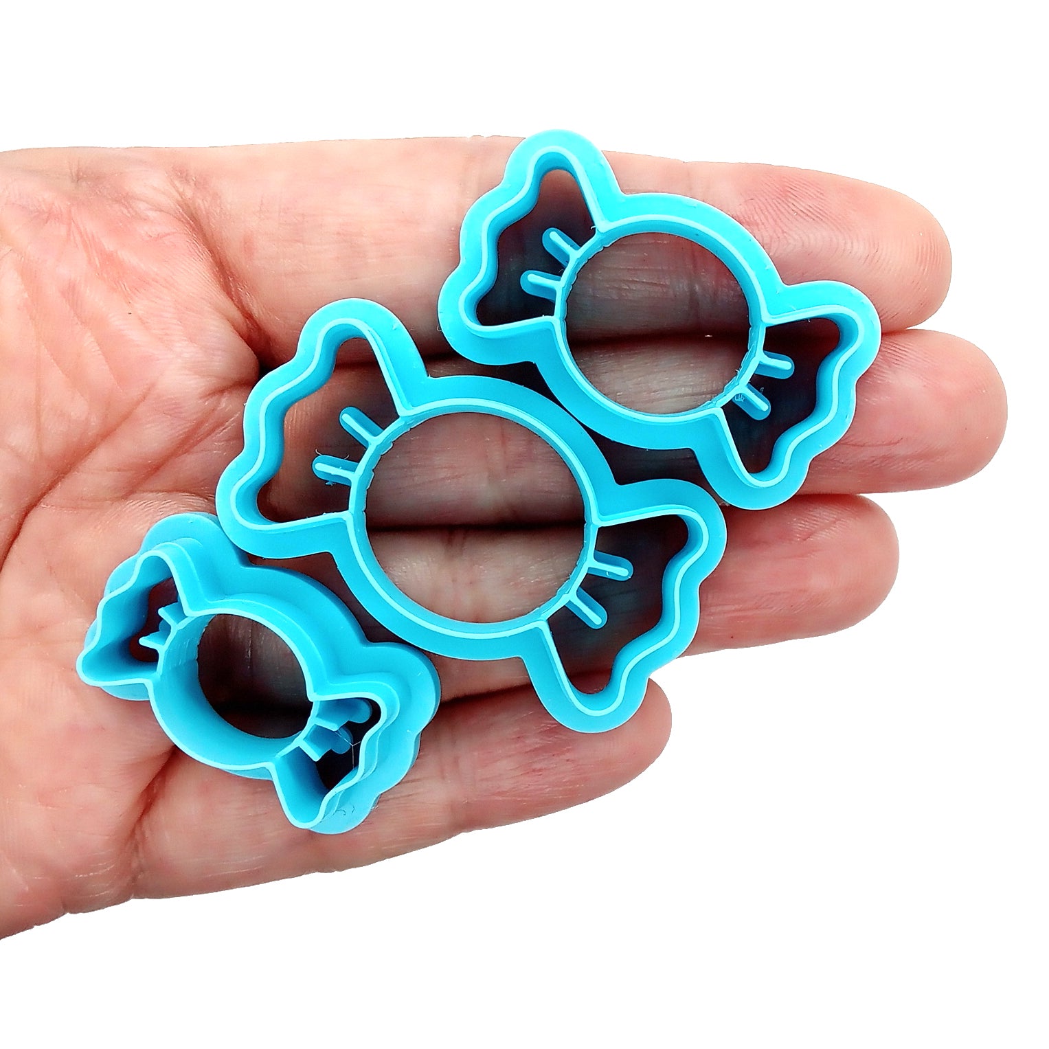 3 candy-shaped clay cutters
