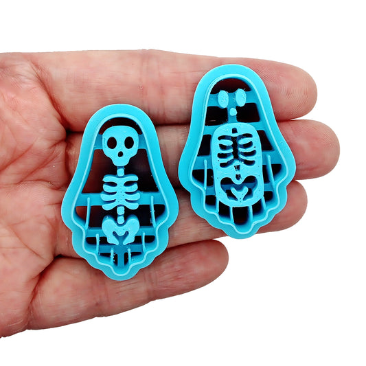 Skeleton ghost clay cutters, set of 2 styles