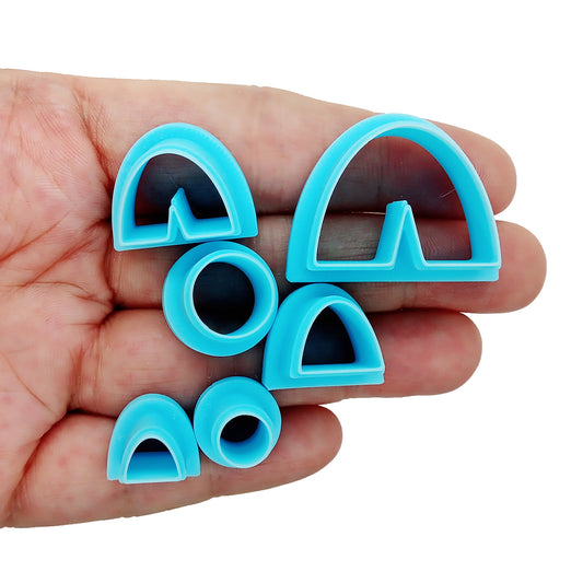 Organic shape clay cutters for making earrings, 6 pieces