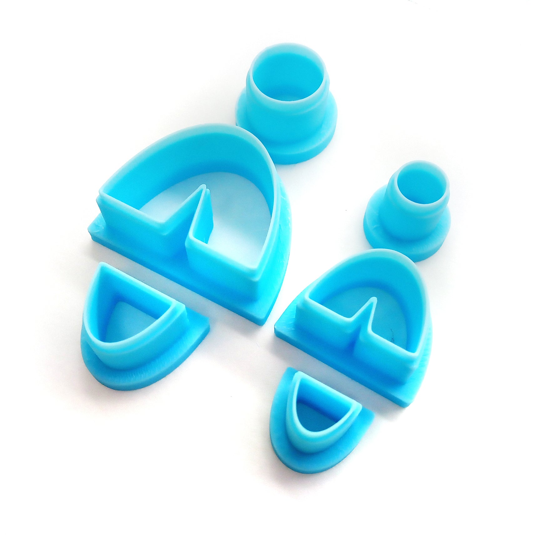 Organic shape clay cutters for making earrings, 6 pieces