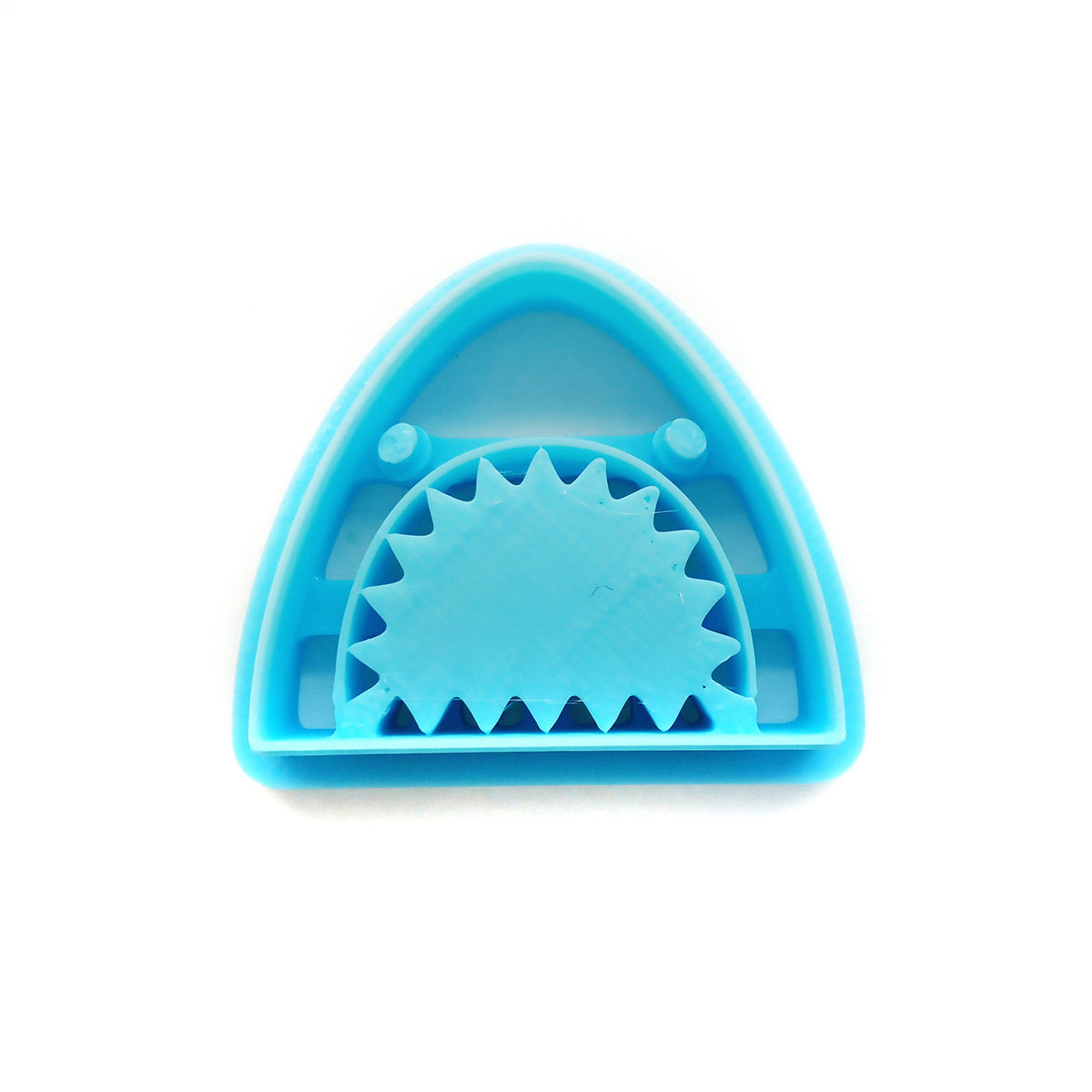 Shark head with teeth polymer clay cutter.