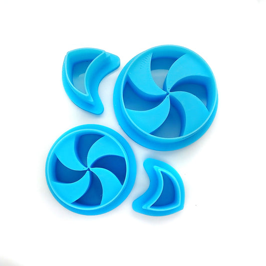 Mint swirl candy polymer clay cutter set