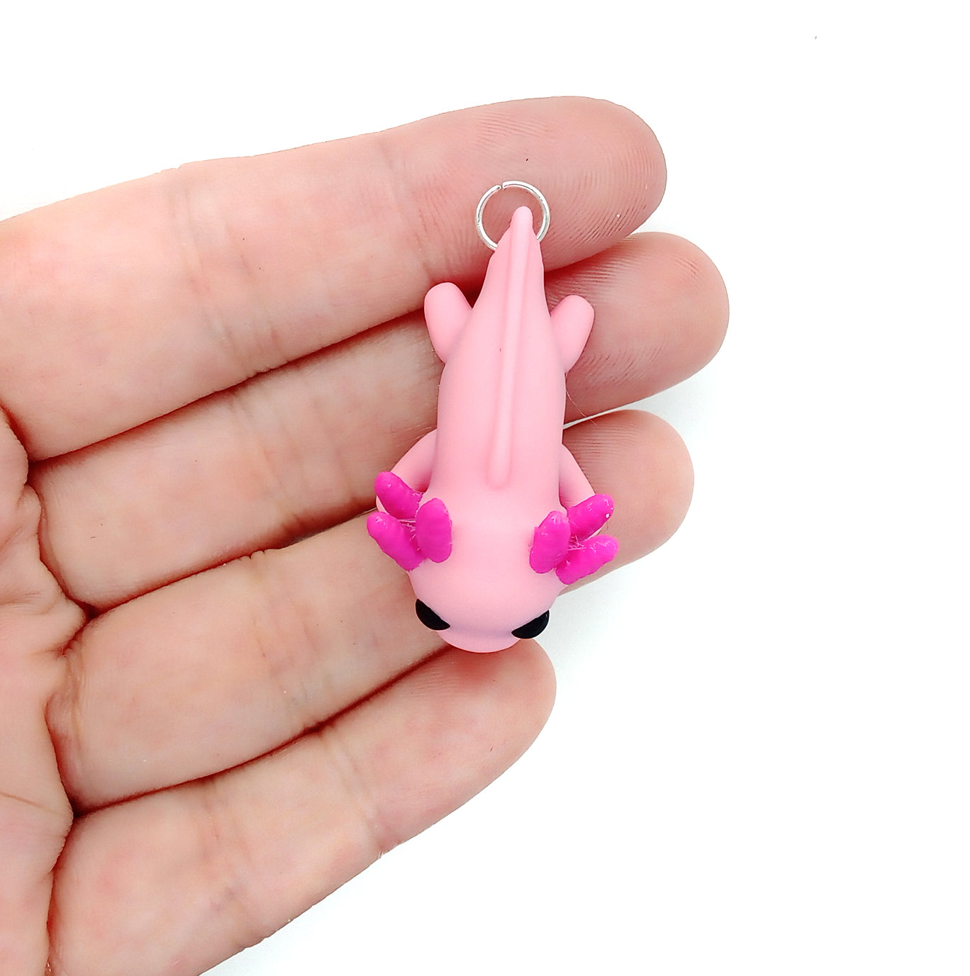 Cute Baby Axolotl Pendant/Charm or Necklace, Pink