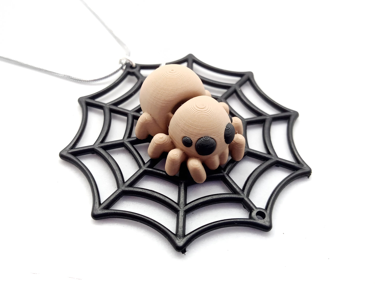 Easy Halloween Spider Necklace Kit, Flexi Spider on Web