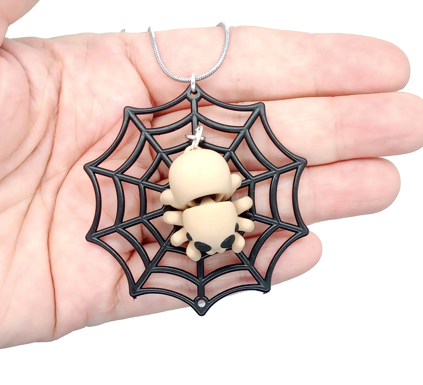 Easy Halloween Spider Necklace Kit, Flexi Spider on Web