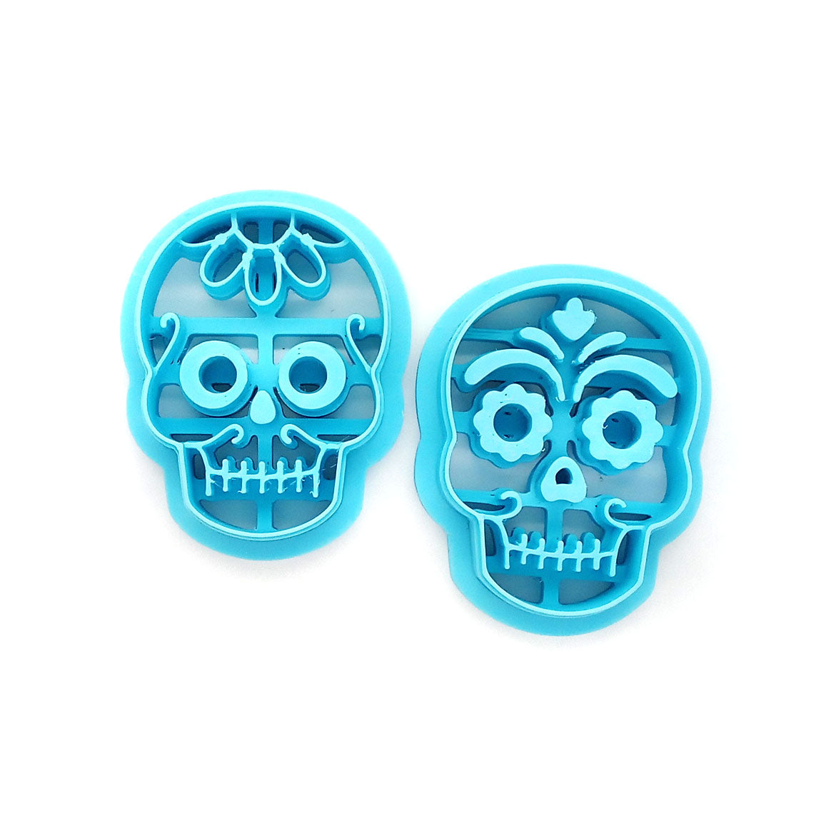 Fancy skull polymer clay cutters, sugar skulls for Day of the Dead or Halloween.