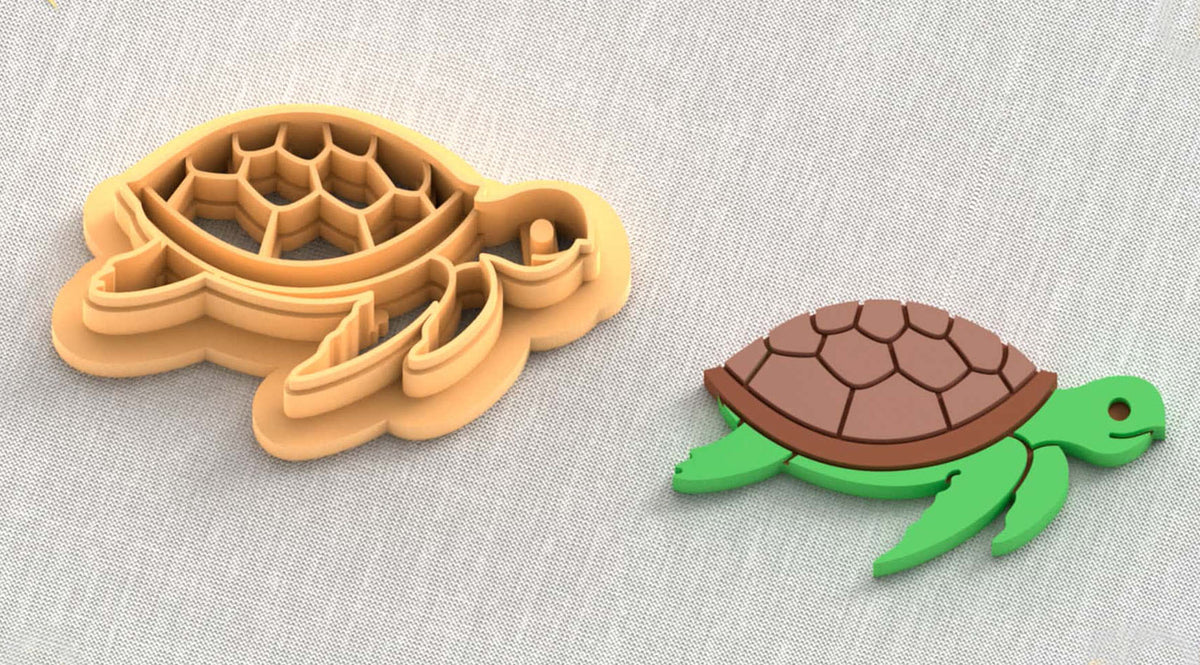 Sea turtle clay cutters for polymer clay