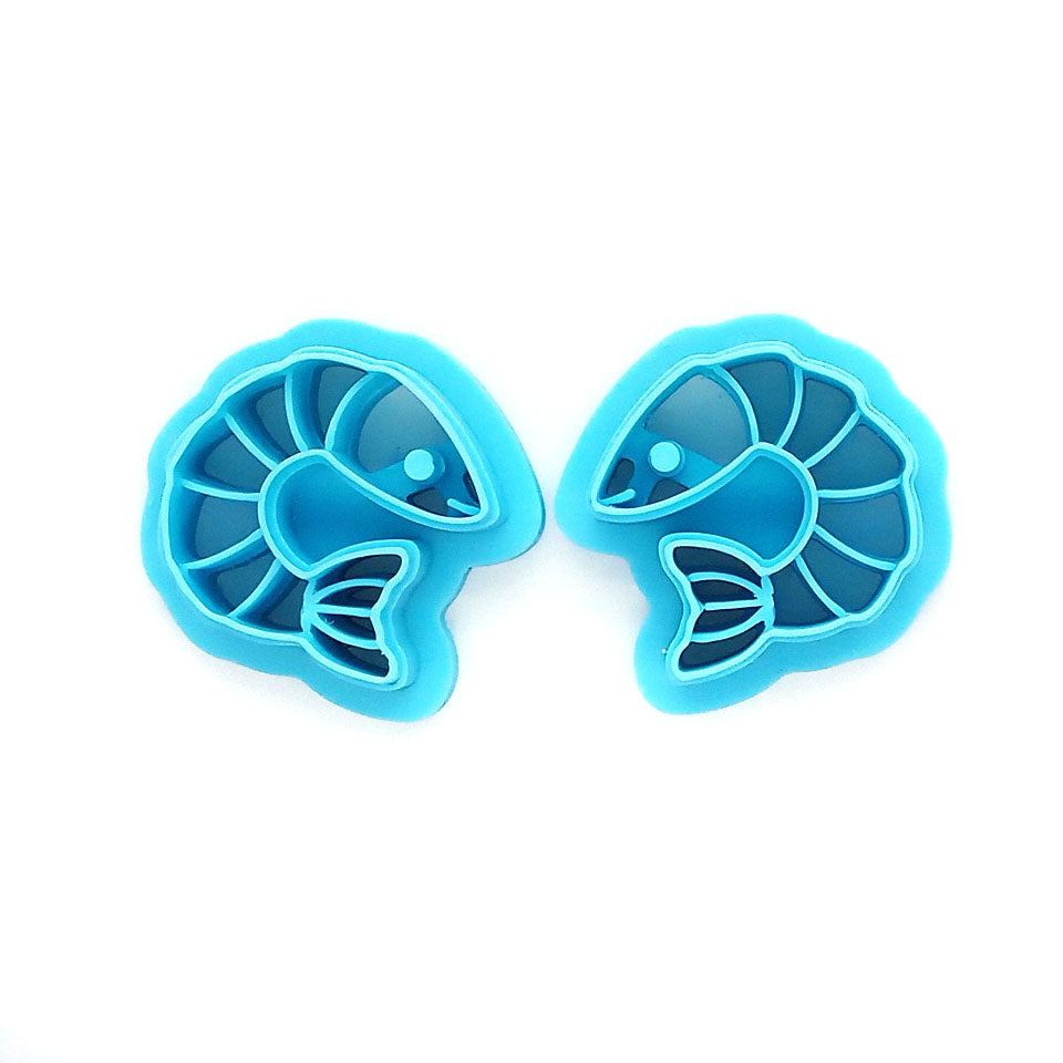 Cooked shrimp polymer clay cutters