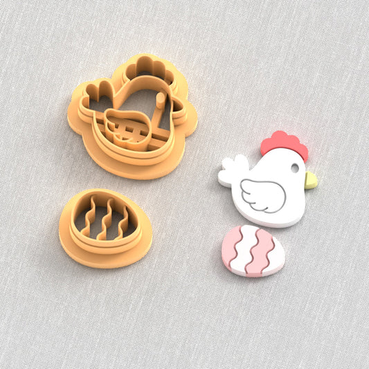 Spring Chicken and egg polymer clay cutters