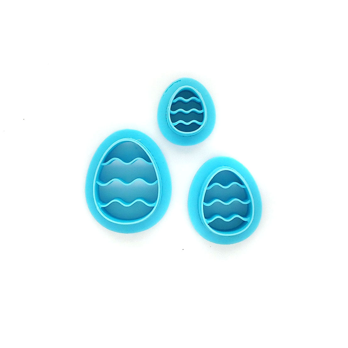 Tiny Easter egg polymer clay cutters for stud earrings.