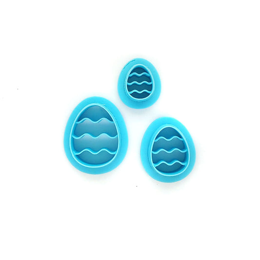 Tiny Easter egg polymer clay cutters for stud earrings.