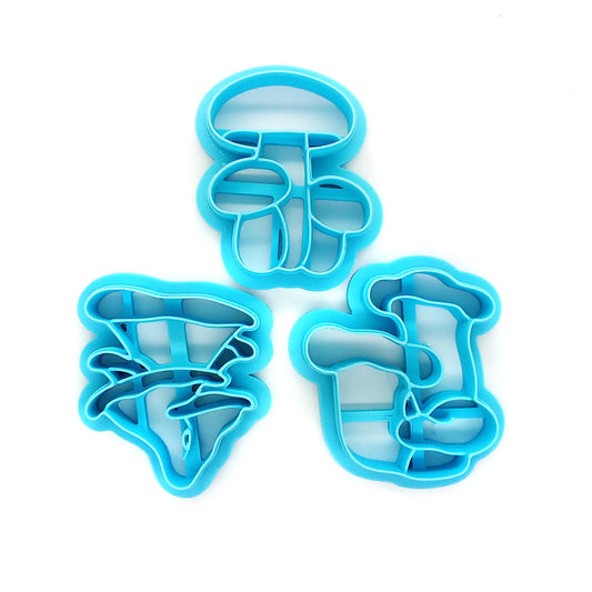 Clusters of mushrooms polymer clay cutter set