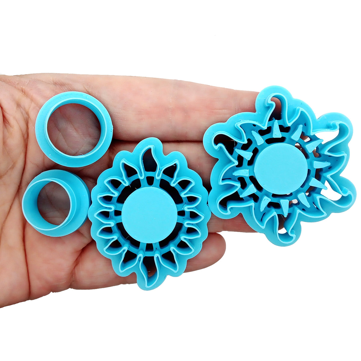 Clay cutter set of sun or flower shapes