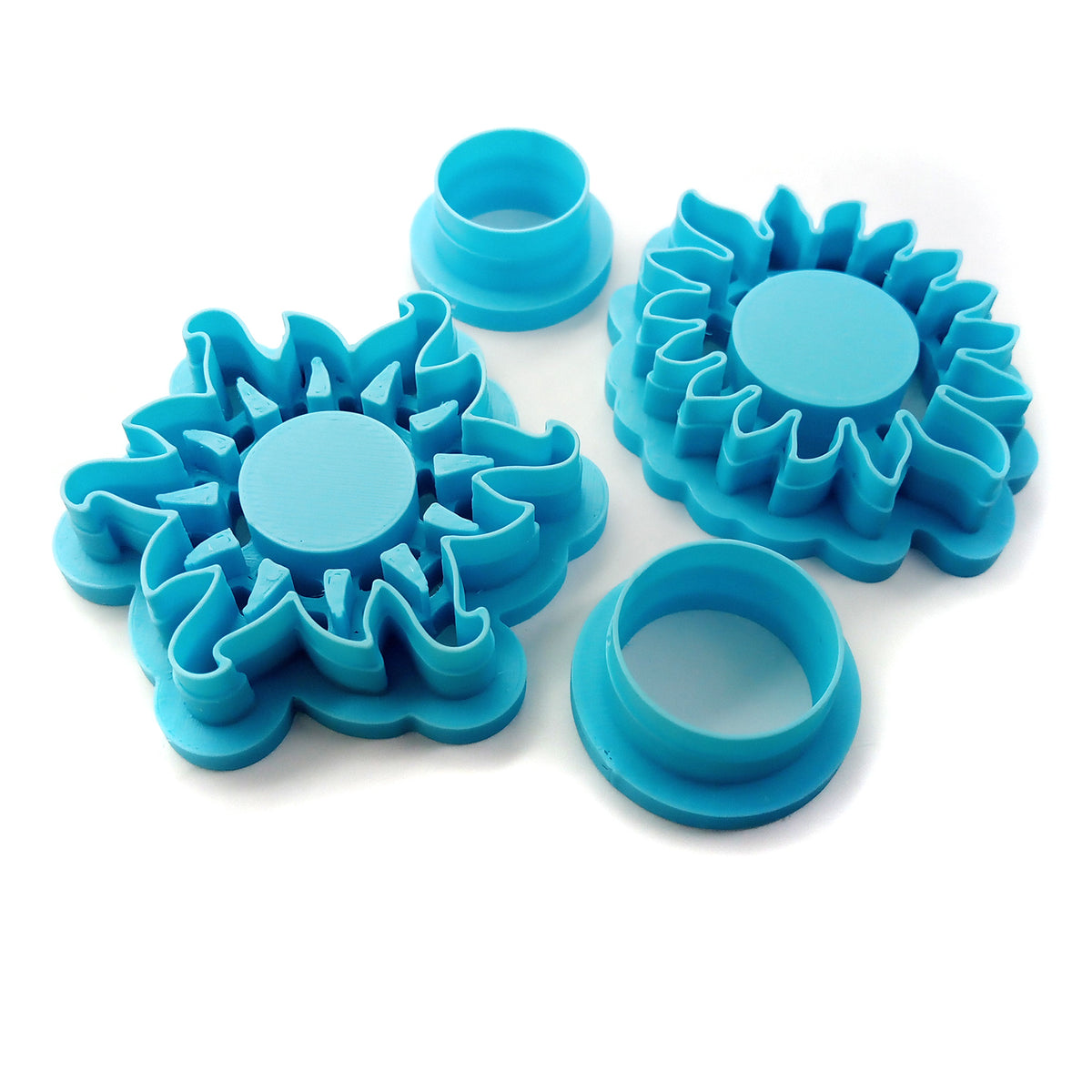Clay cutter set of sun or flower shapes