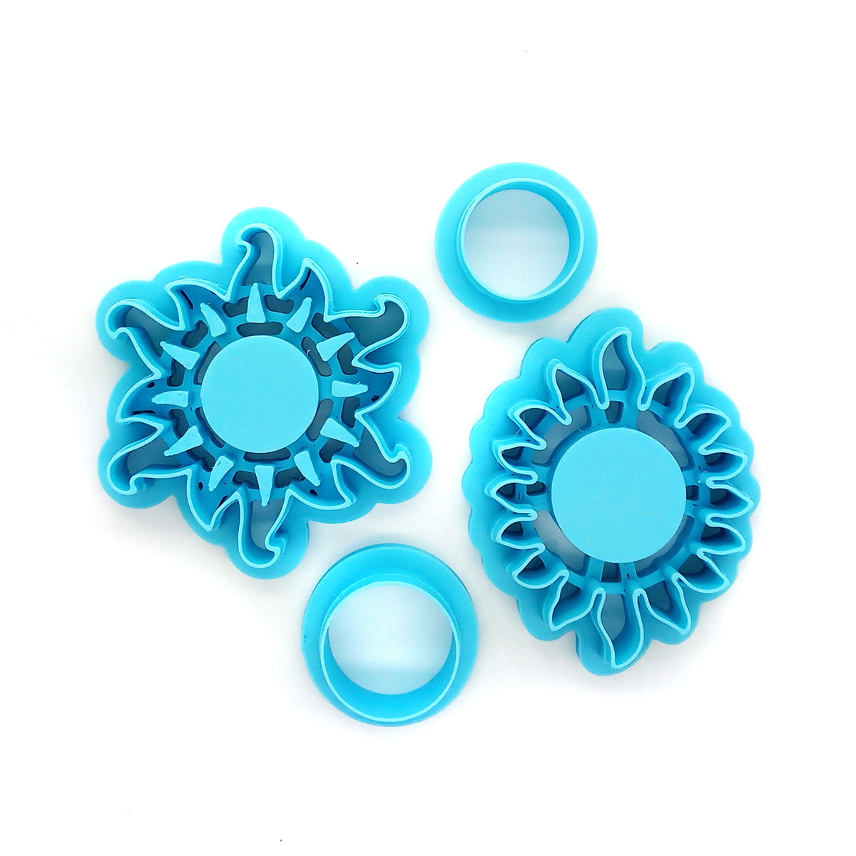 Clay cutter set of sun or flower shapes